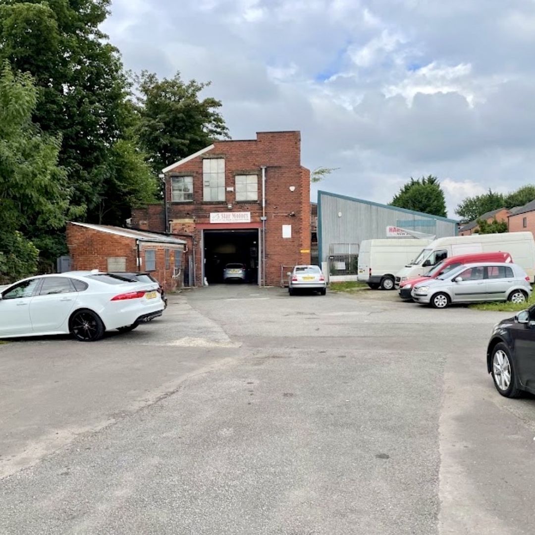 The 5 Star Motors workshop and forecourt in Rochdale