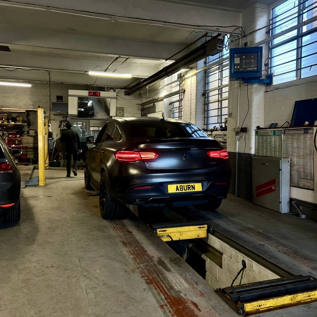 Mercedes GLE Coupe on the MOT bay at 5 Star Motors